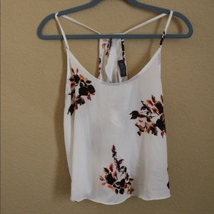 ASTR floral cropped open-back tank